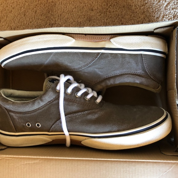 SPERRY‎ Halyard Lace-up Gray Canvas Sneakers 9M